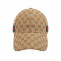 Beige Monogram-Pattern Adjustable Baseball Cap