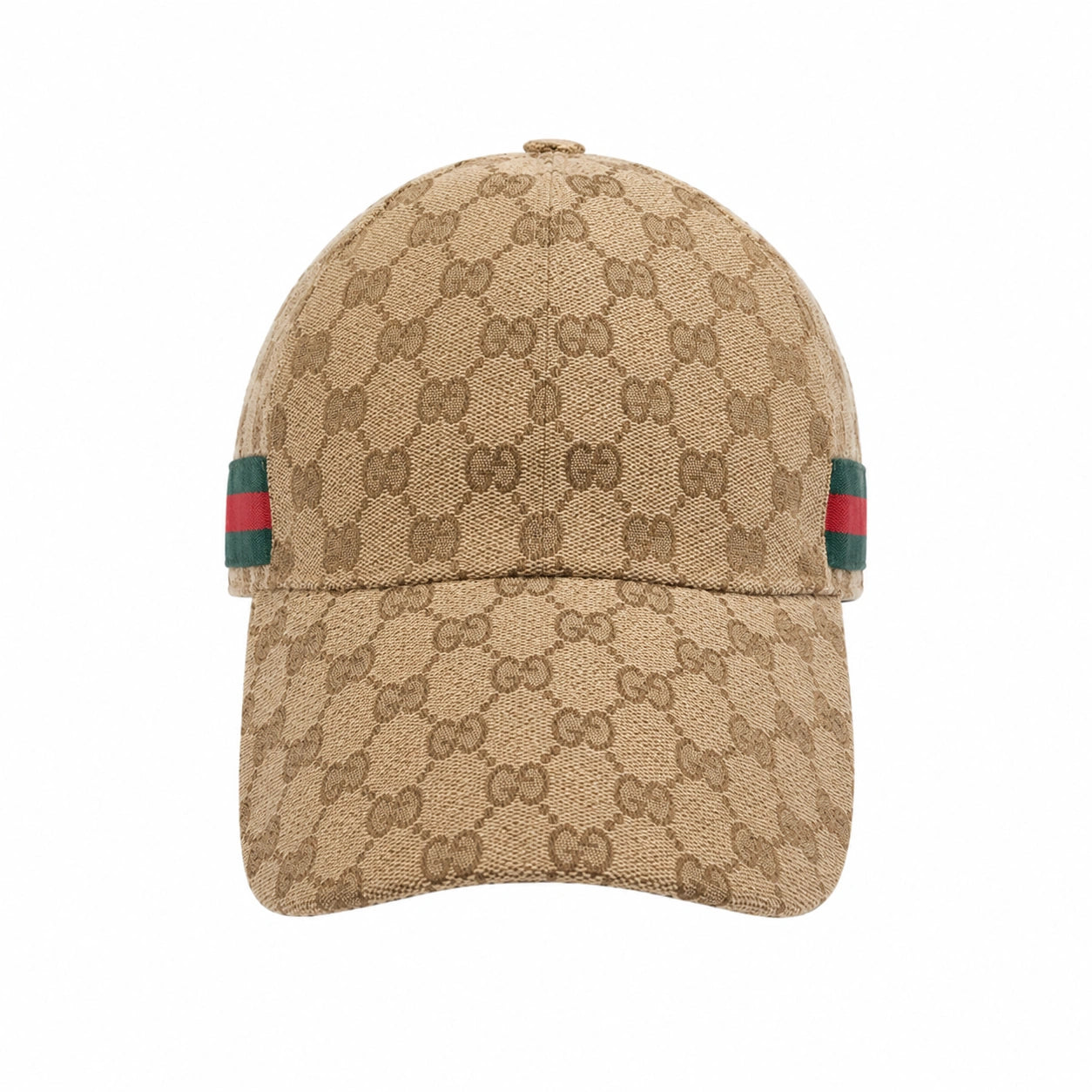 Beige Monogram-Pattern Adjustable Baseball Cap