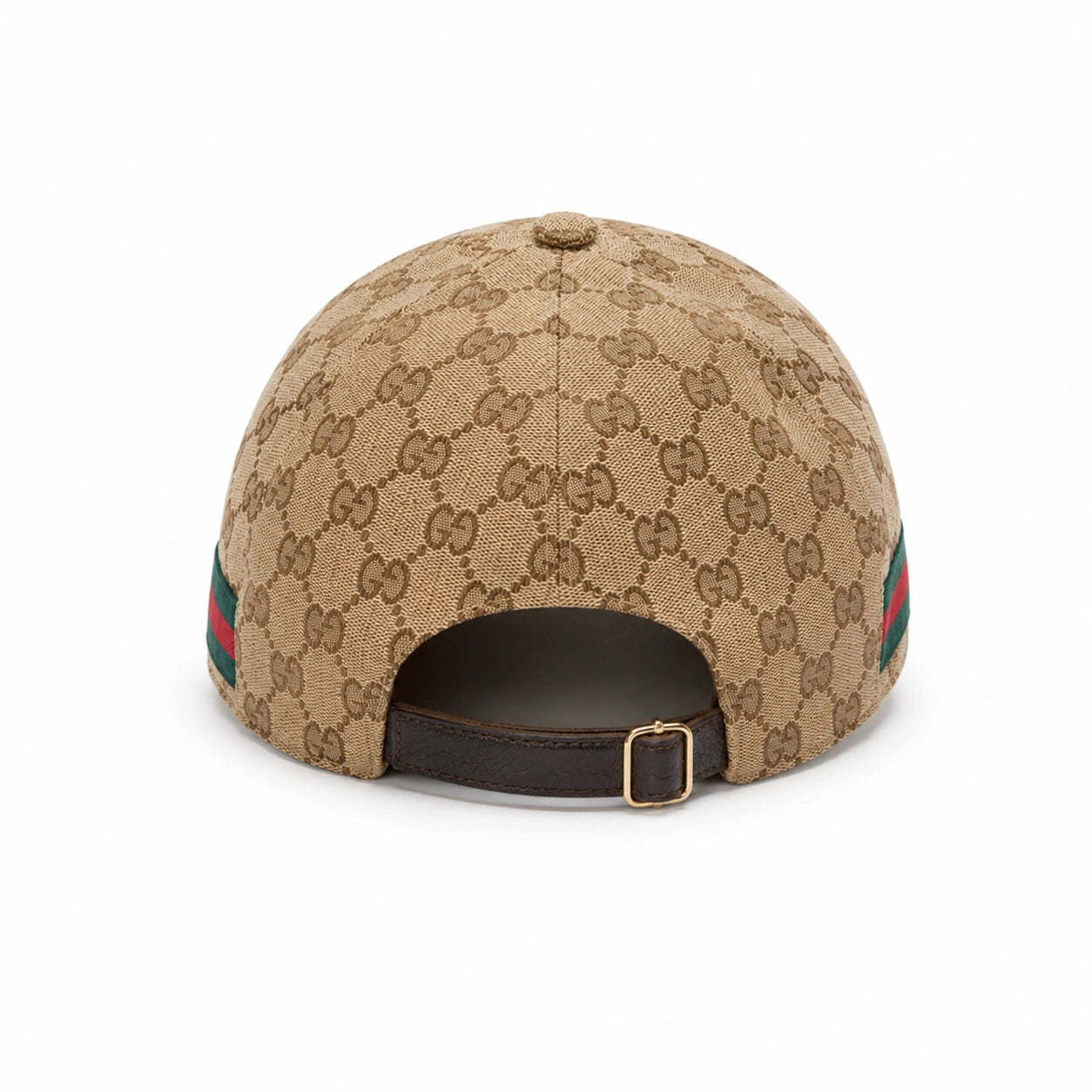 Beige Monogram-Pattern Adjustable Baseball Cap