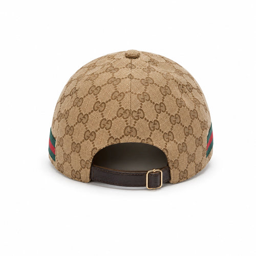Beige Monogram-Pattern Adjustable Baseball Cap