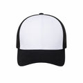 Black-and-White Mesh Trucker Cap with Adjustable Snapback