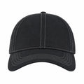 Black Adjustable Baseball Cap with Contrast Stitching