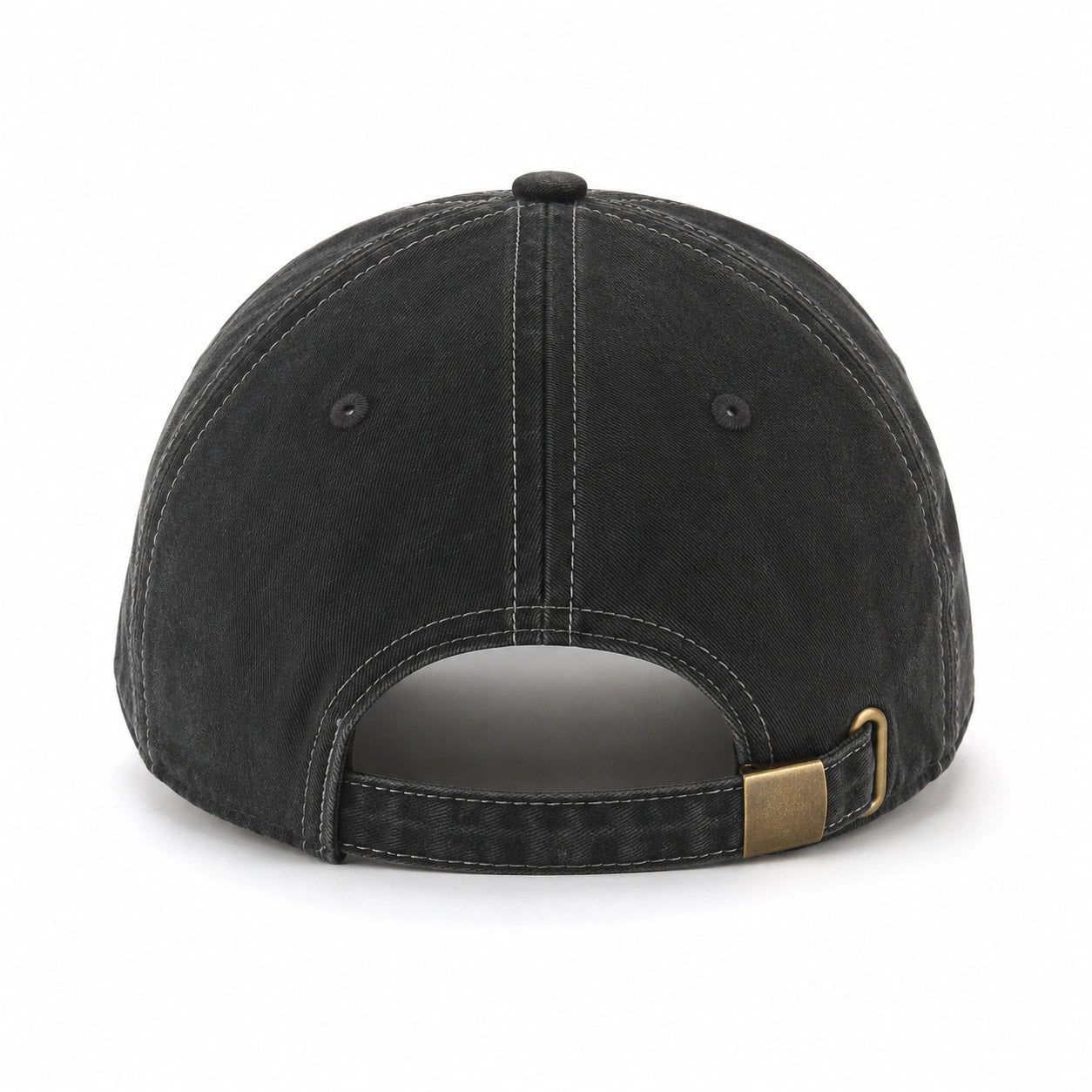 Black Adjustable Baseball Cap with Contrast Stitching