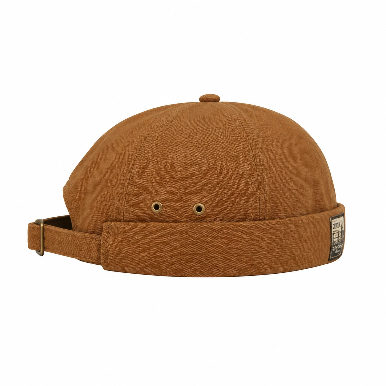 Camel Brown Adjustable Brimless Docker Cap