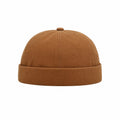 Camel Brown Adjustable Brimless Docker Cap