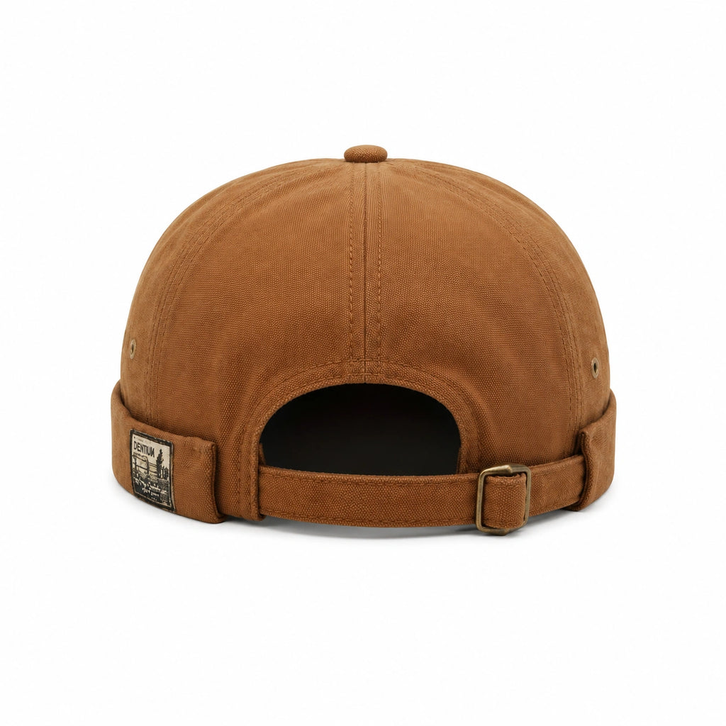 Camel Brown Adjustable Brimless Docker Cap