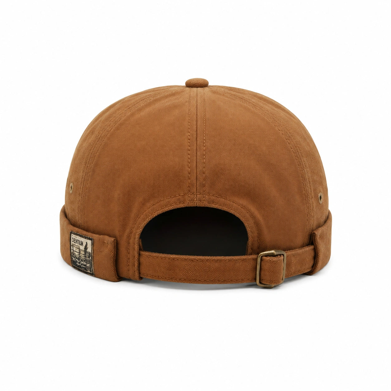 Camel Brown Adjustable Brimless Docker Cap