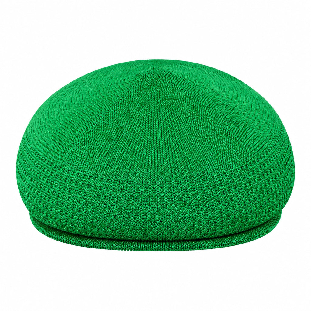 Green Knitted Flat Cap with Short Brim