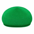 Green Knitted Flat Cap with Short Brim