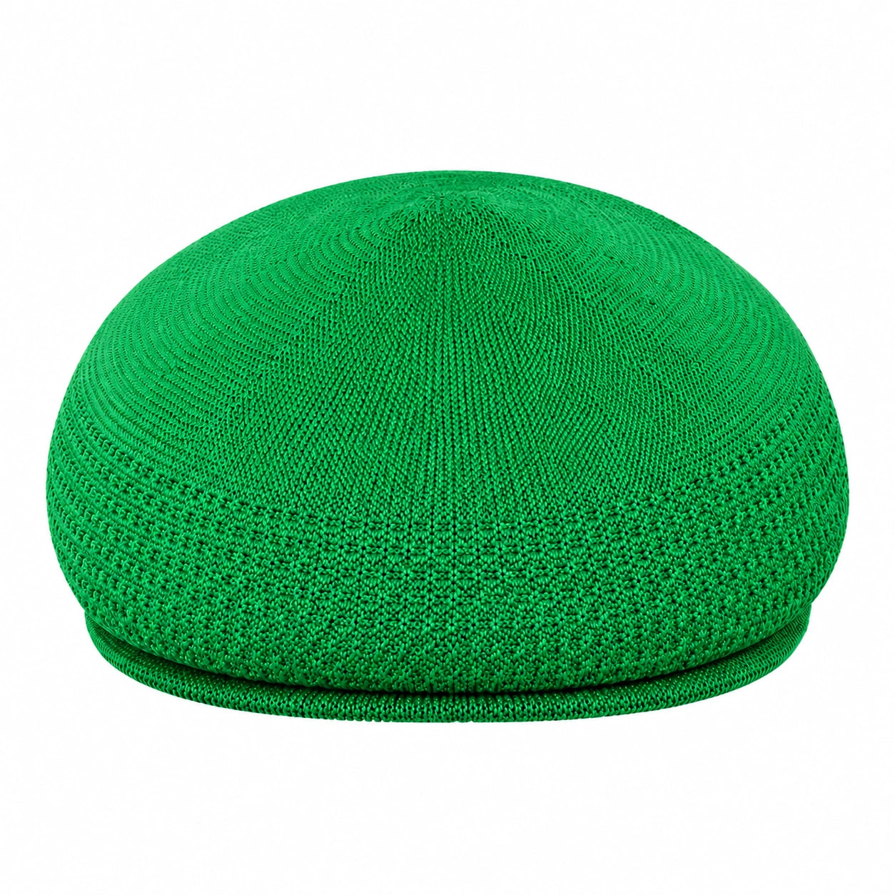 Green Knitted Flat Cap with Short Brim